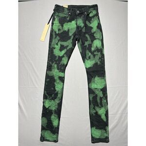 Ksubi Jeans Mens Van Winkle Skinny Leg Rekt Green Black $260 Size 28